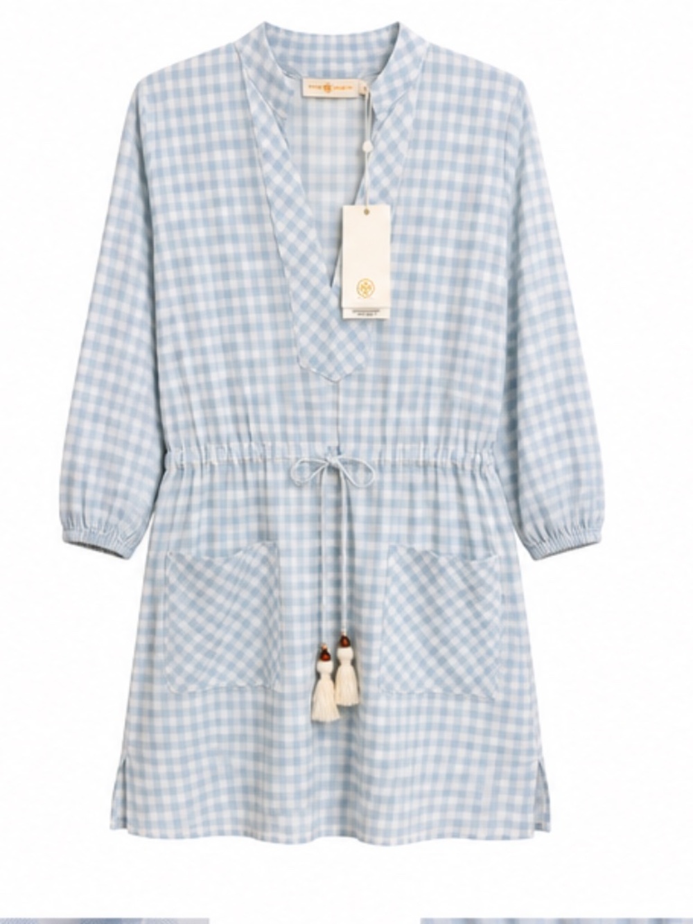 Tory Burch Gingham Tunic Swimsuit Cover-Up Dress